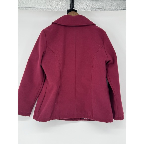 Attention Hot Pink / Dark Mauve Wool Button Up Coat Winter Plus 1x Overcoat Warm - Picture 7 of 8